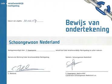 Coöperatief Schoongewoon Nederland tekent 